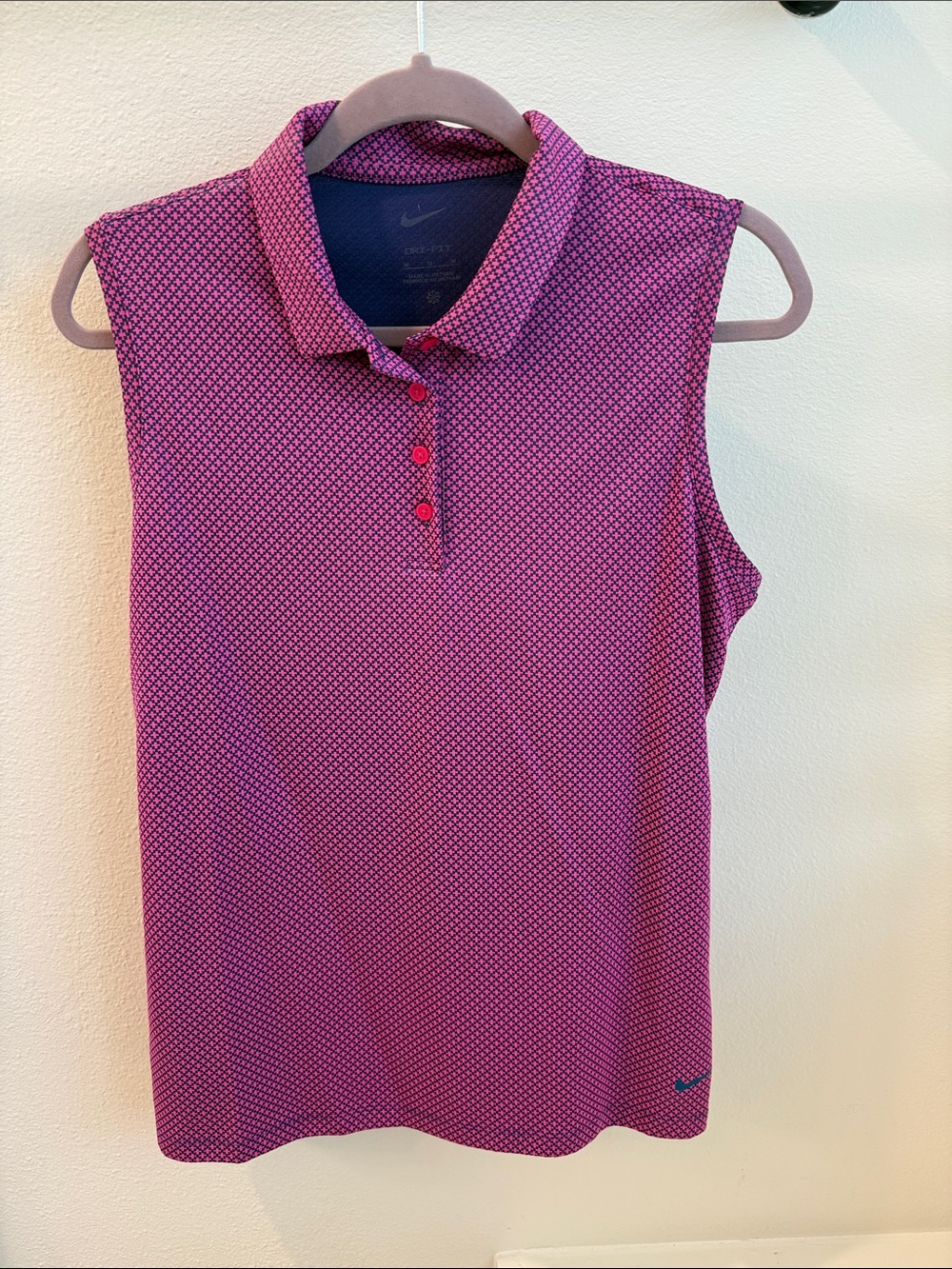 Nike Sleeveless Polo Tank in Pink Purple